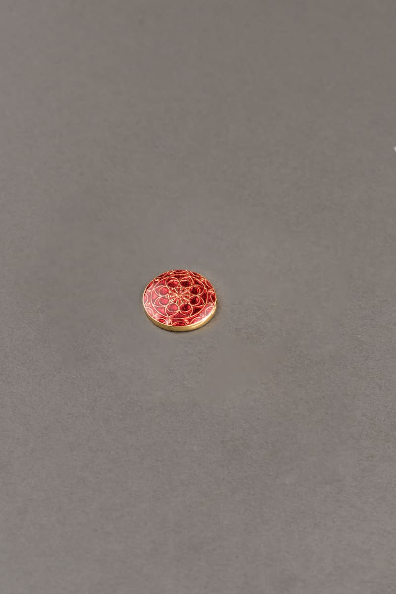 Red Enameled Standout Button