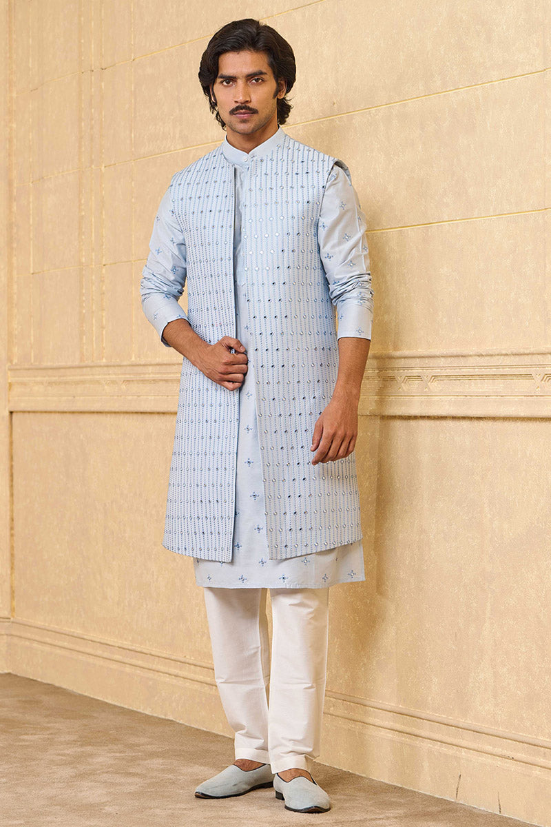 Kurta Bundi Set In Mirror Work