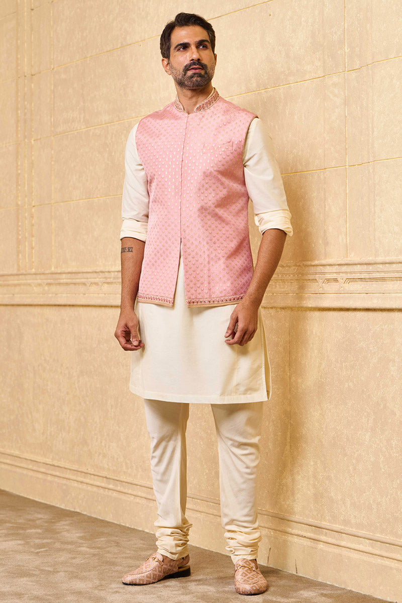 Woven Jacquard Kurta Bundi Set