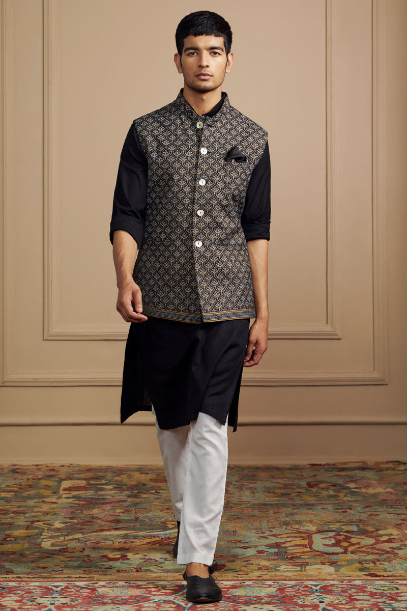 All Over Printed Kurta Bundi Set