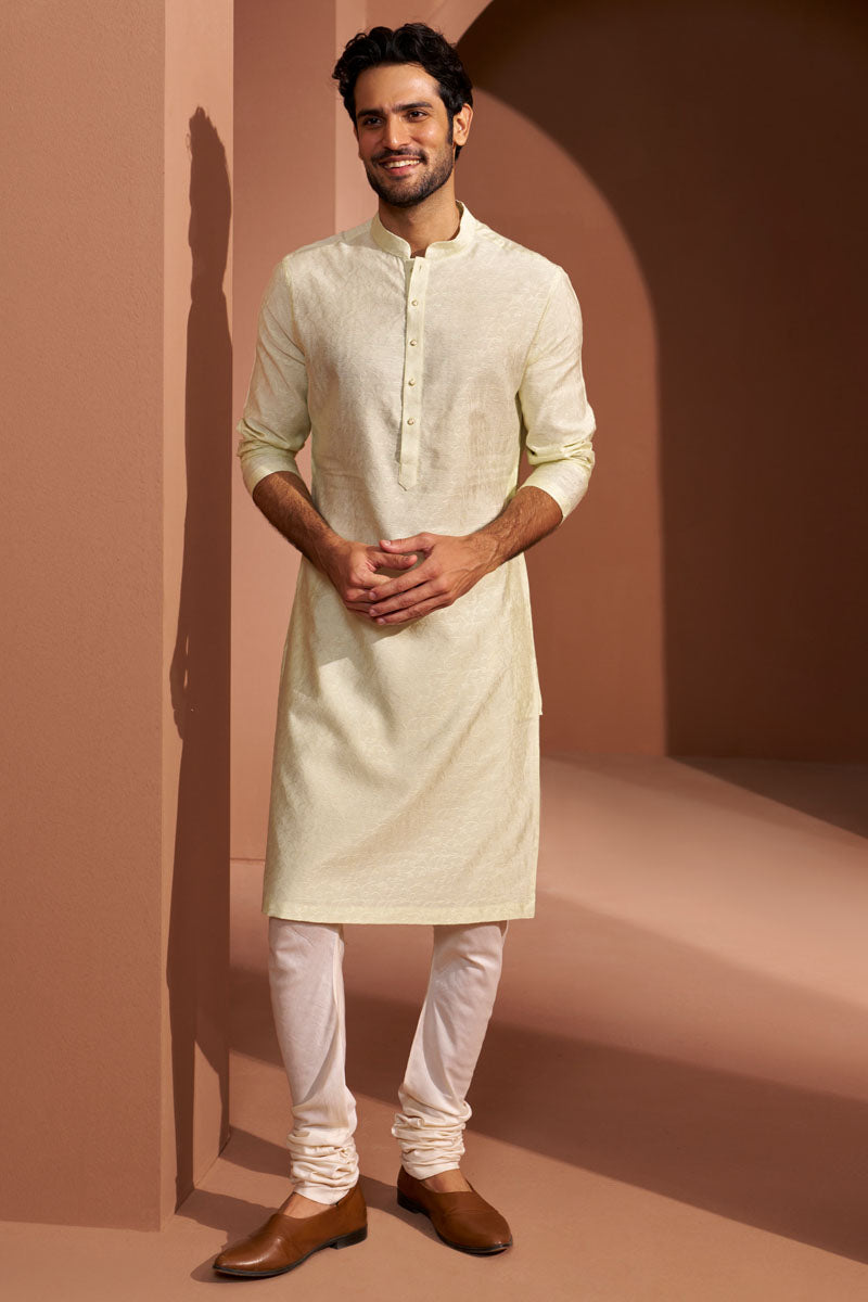 Floral Self Jacquard Kurta Set