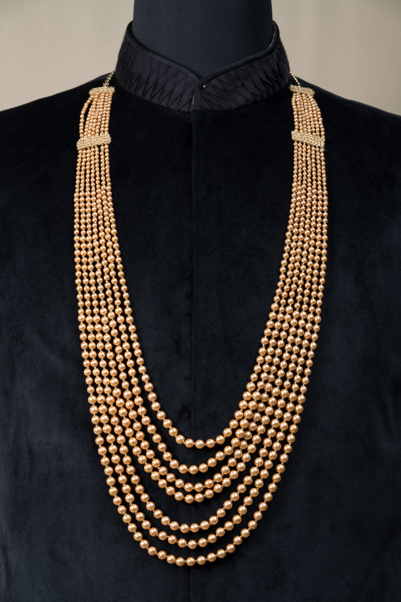 Seven Layered Gold Beaded Mala