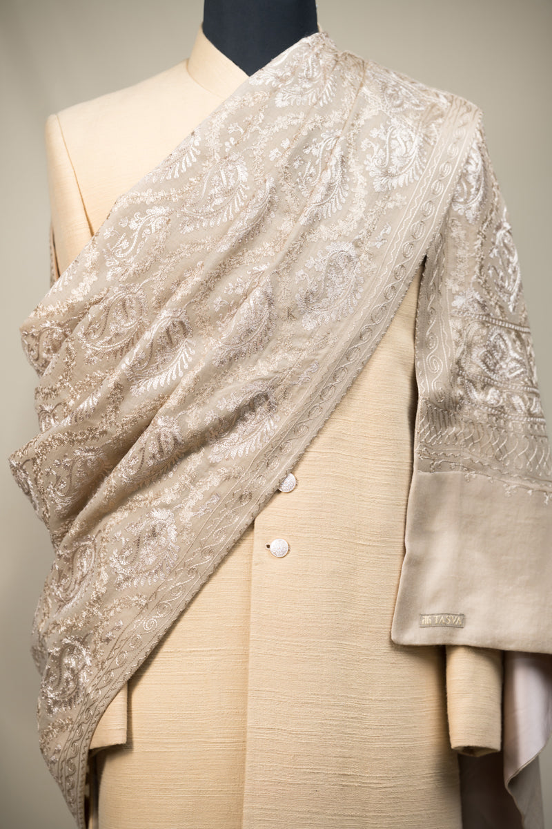 Jaal Pattern Beige Shawl