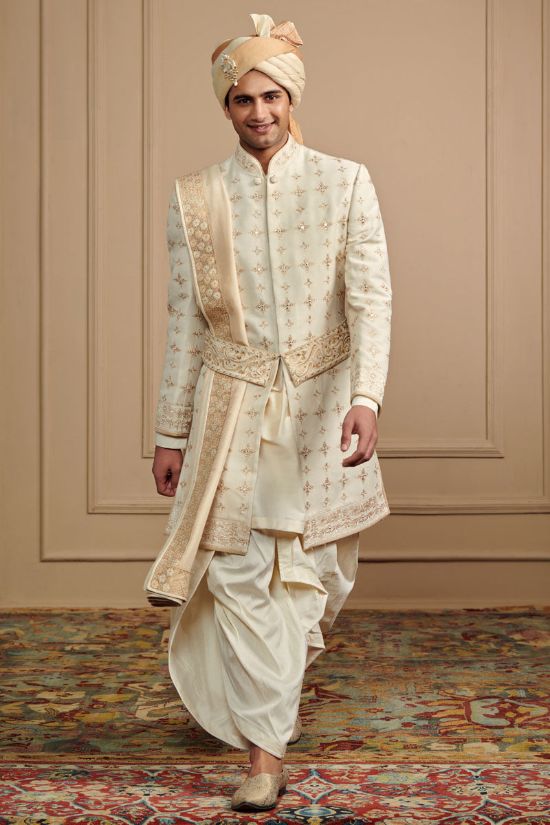 Sherwani Highlighted With Zardosi Work