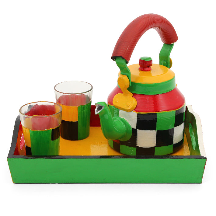 Hand Painted Tea Set : Checkers