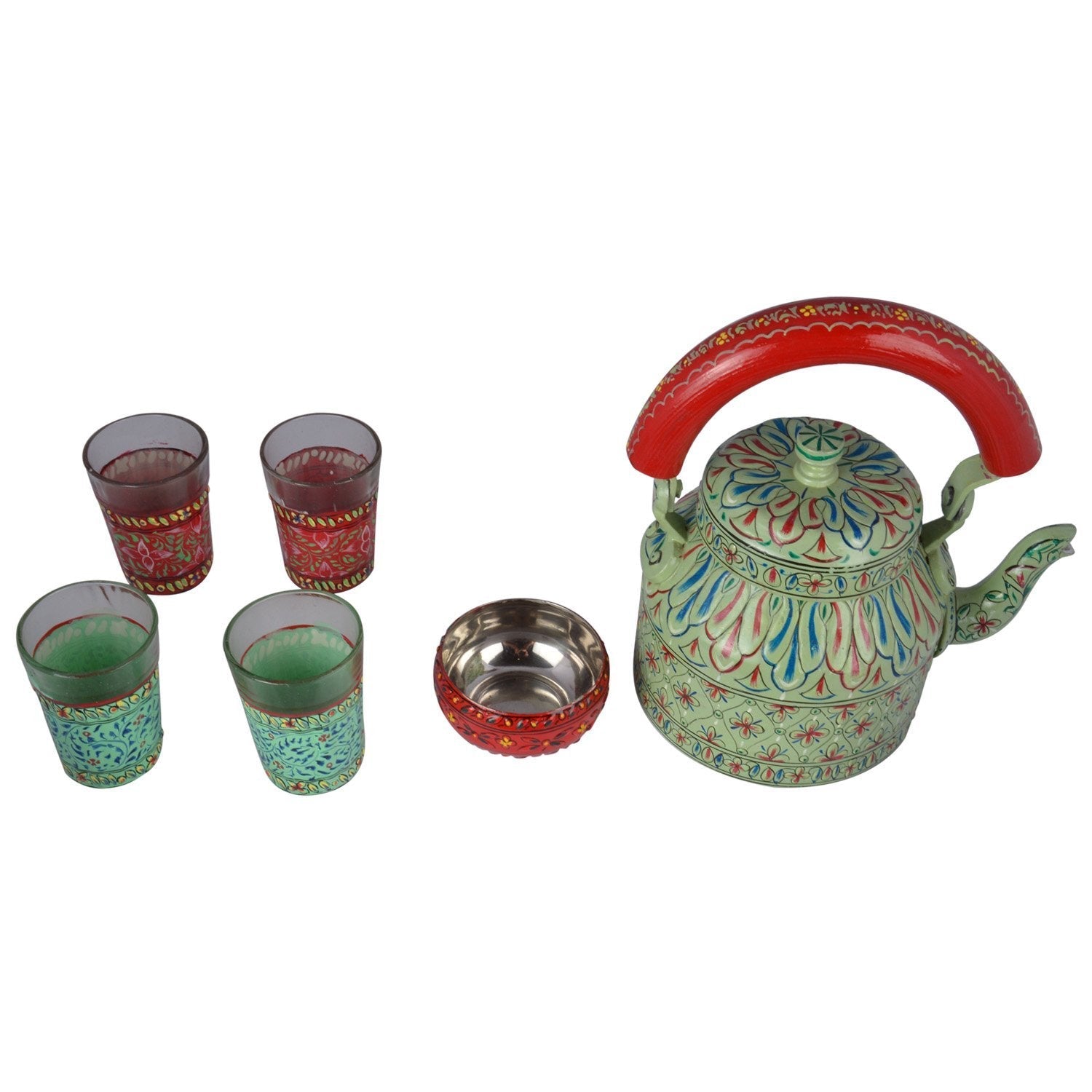 Hand Painted Tea Set : Ilachi Green