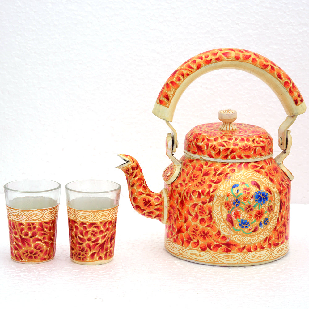 Hand Painted Tea Set: Kashmiri Beauty