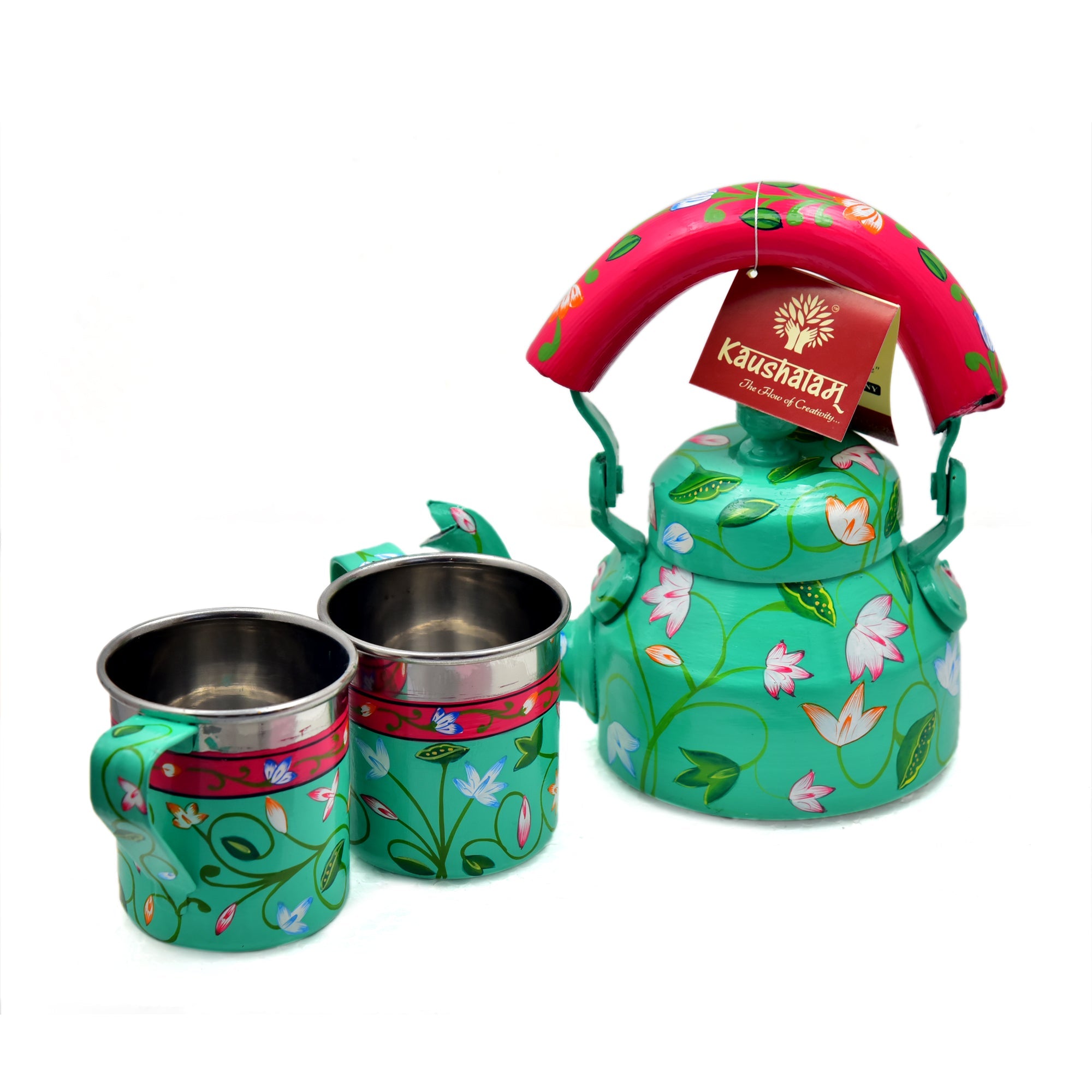 Hand Painted Tea Set : Aqua Sea Green