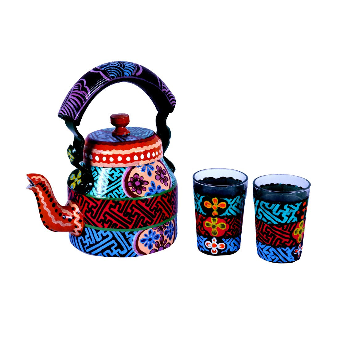 Hand Painted Tea Set : Ladakhi  Art