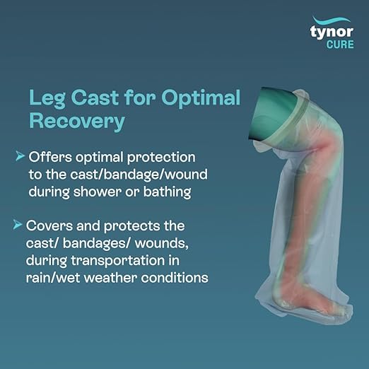 Tynor Waterproof Leg Cast Cover – Reusable, Universal Fit (1 Unit) - White