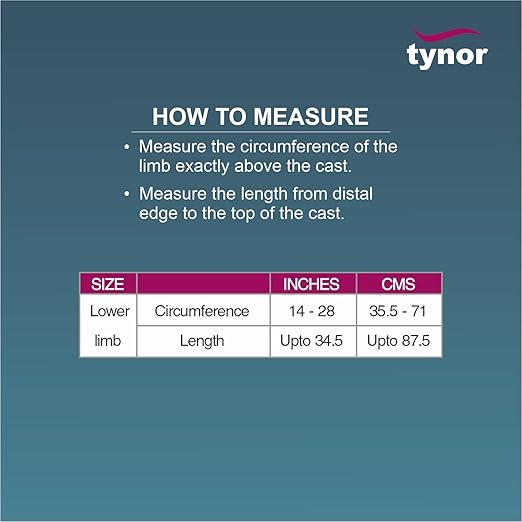 Tynor Waterproof Leg Cast Cover – Reusable, Universal Fit (1 Unit) - White