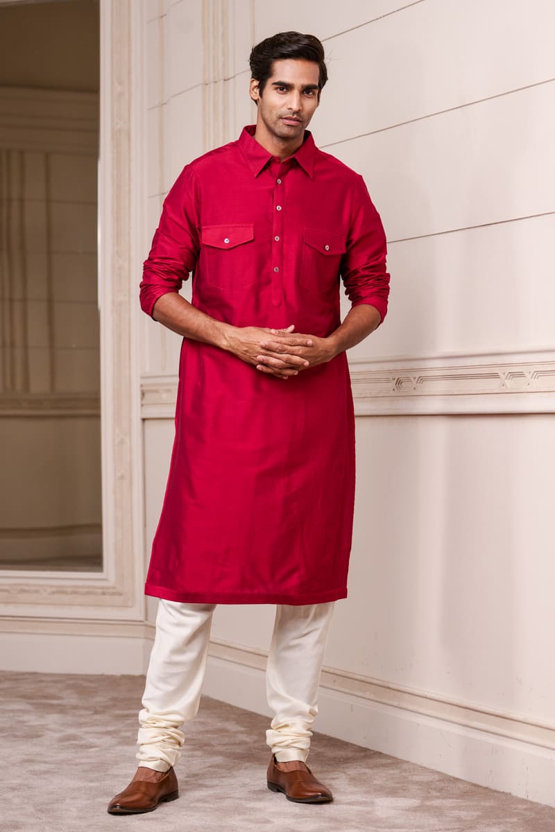 Red Basic Single Kurta