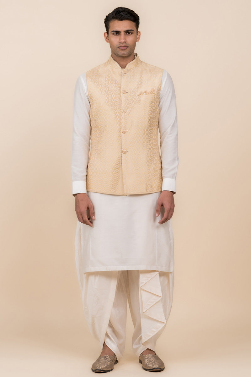 Zari Jacquard Kurta Bundi Set