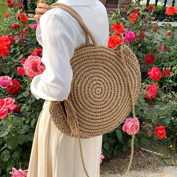 Basket Straw Sling Bag for Women