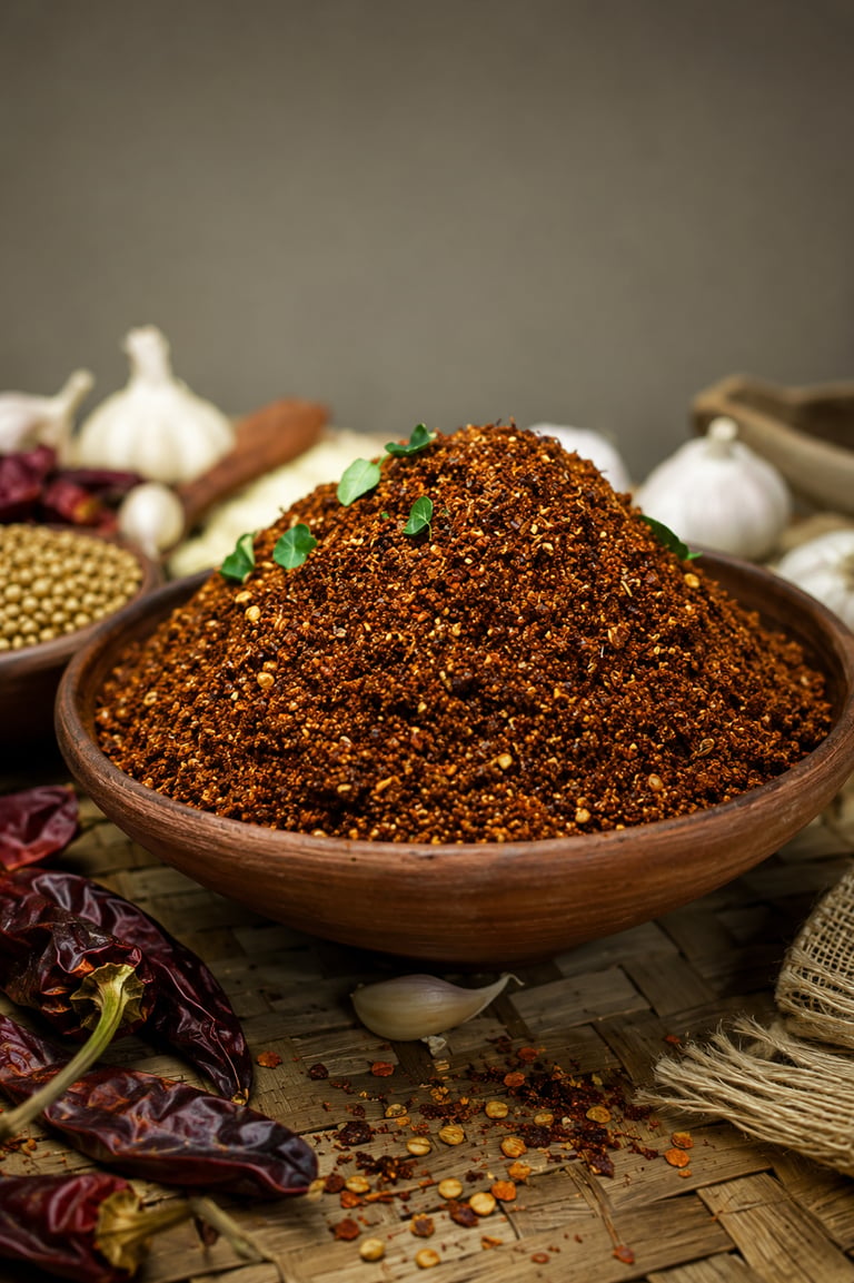 Tenali Ruchulu Nalla Karam 500g - Authentic Andhra Smoky Spice Powder for Rice, Idli & Dosa