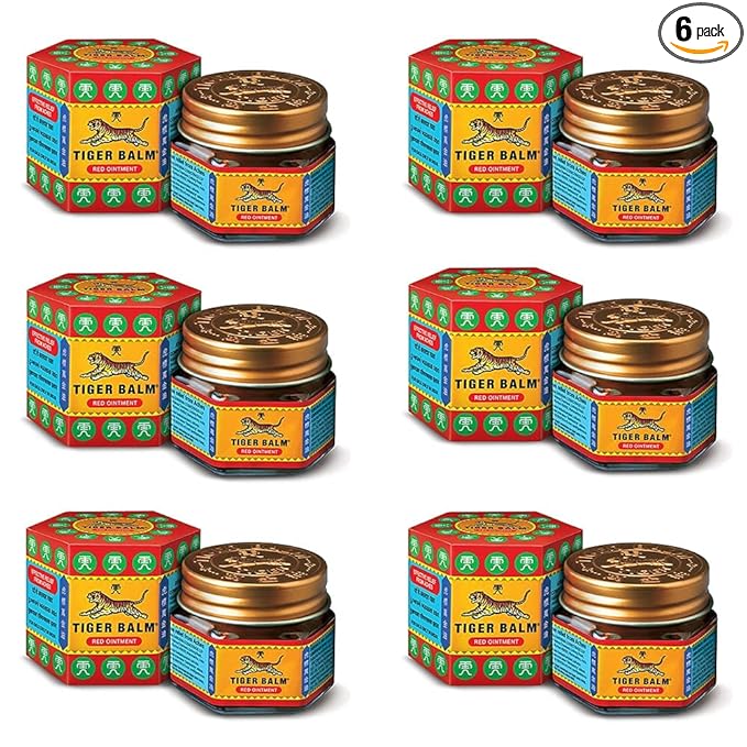 Tiger Balm Red 21 ML x 6 Pack – Ayurvedic Pain Relief Balm/Ointment Combo