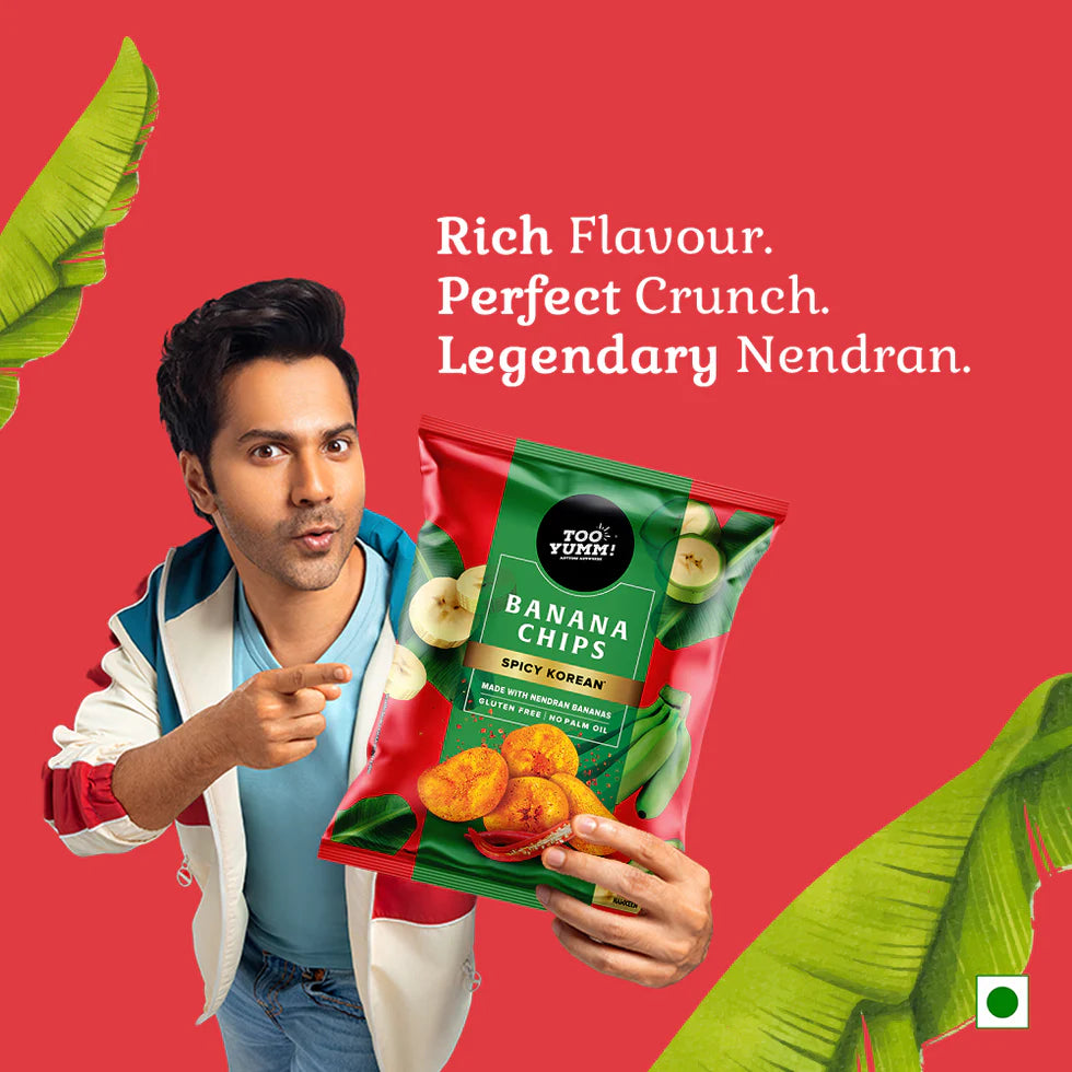 Too Yumm Spicy Korean Nendran Banana Chips- 75 gms | No Palm oil