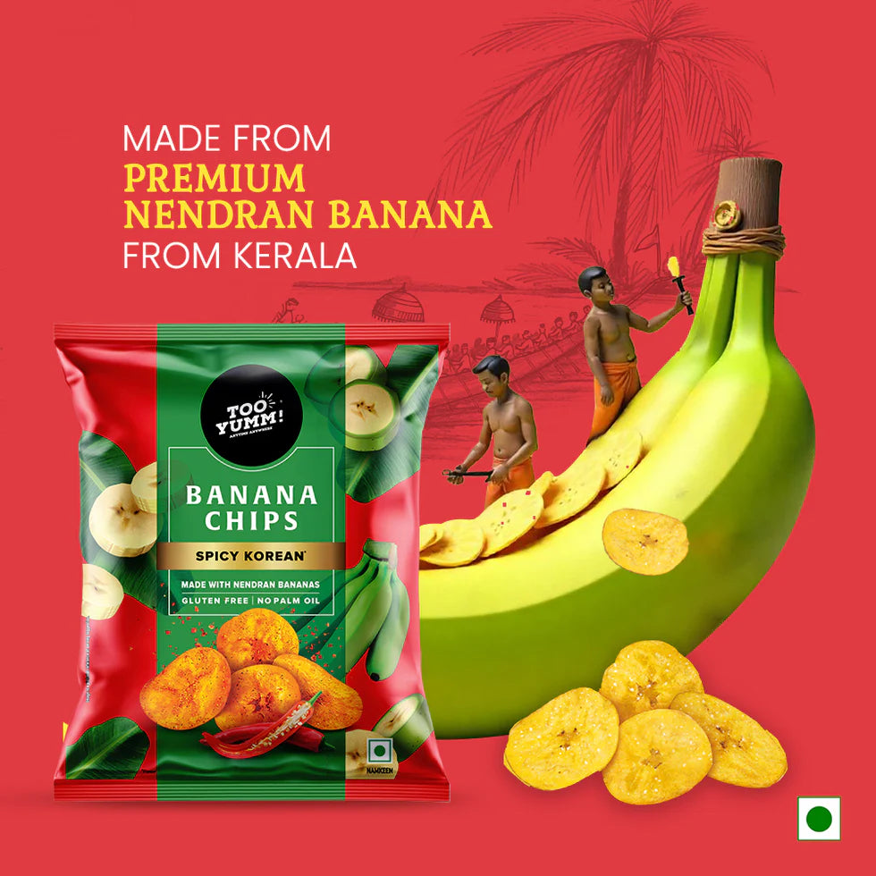 Too Yumm Spicy Korean Nendran Banana Chips- 75 gms | No Palm oil