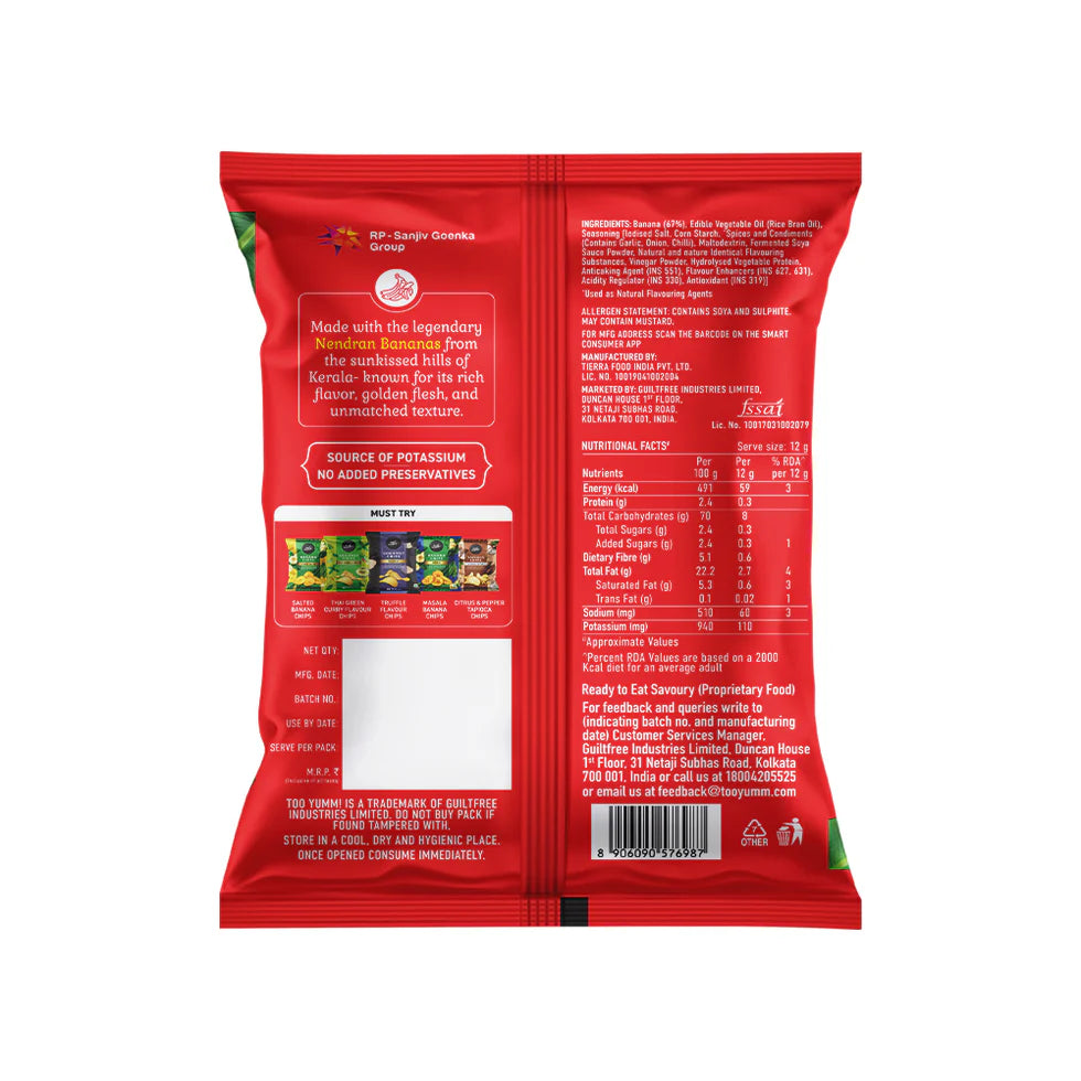 Too Yumm Spicy Korean Nendran Banana Chips- 75 gms | No Palm oil