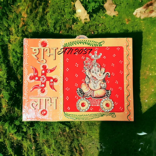 Traditional Wooden Eco Friendly Ganesh Shagun Subh Labh