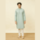 Manyawar Turkish Green Diamond Patterned Kurta Set