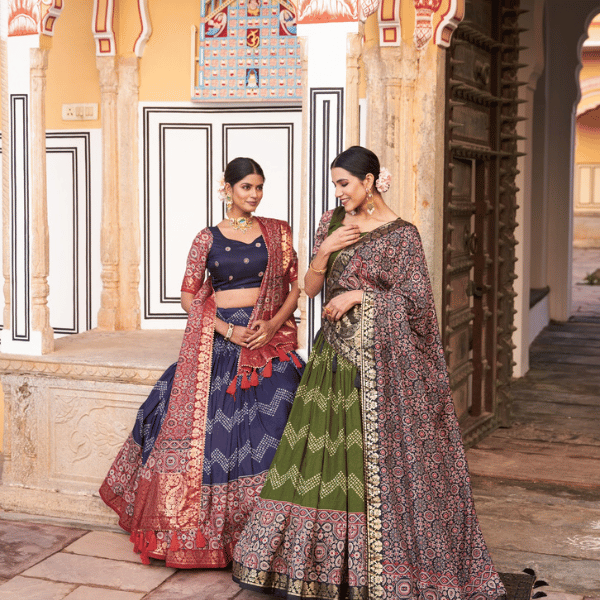 tusser-silk-adorned-with-ajarakh-prints