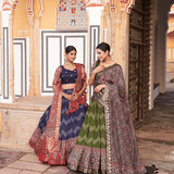 Tusser silk, adorned with Ajarakh prints Ready to wear