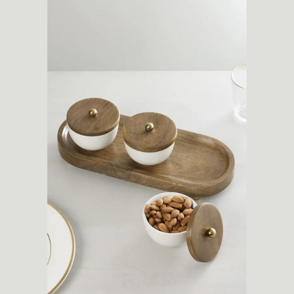 Adele Condiment Set/3 With Tray