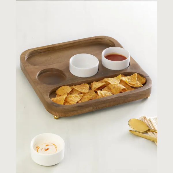 Adele Chip & Dip Set W 3 Dip Bowl