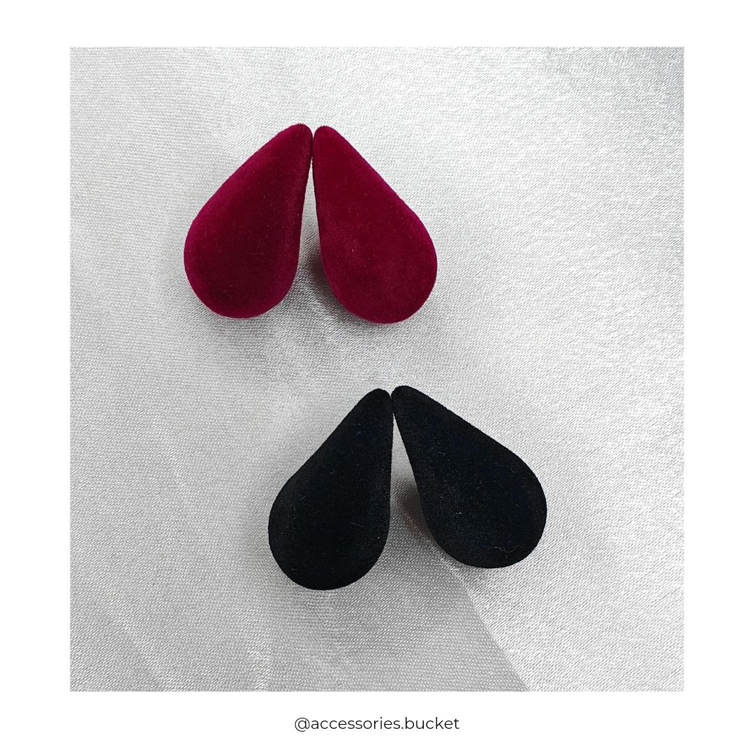 Velvet Korean Earrings Pair