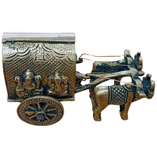 Brass Covered Village Bullock Cart Showpiece | Traditional Art