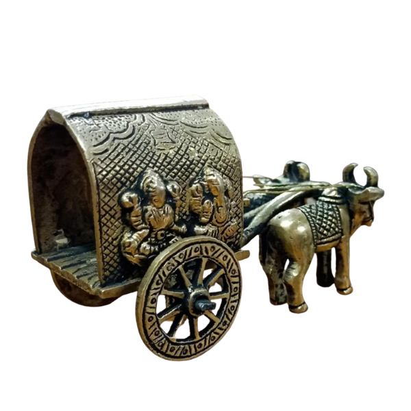 Brass Covered Village Bullock Cart Showpiece | Traditional Art