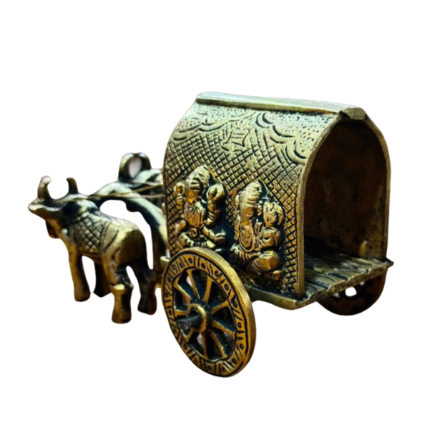 Brass Covered Village Bullock Cart Showpiece | Traditional Art