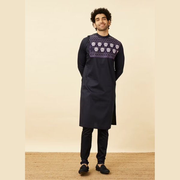 Manyawar Violet Blue Wakanda Kurta Set - India shopping