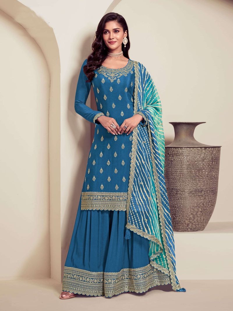 Chiffon Suit With Embroidery Work | Ready To Wear