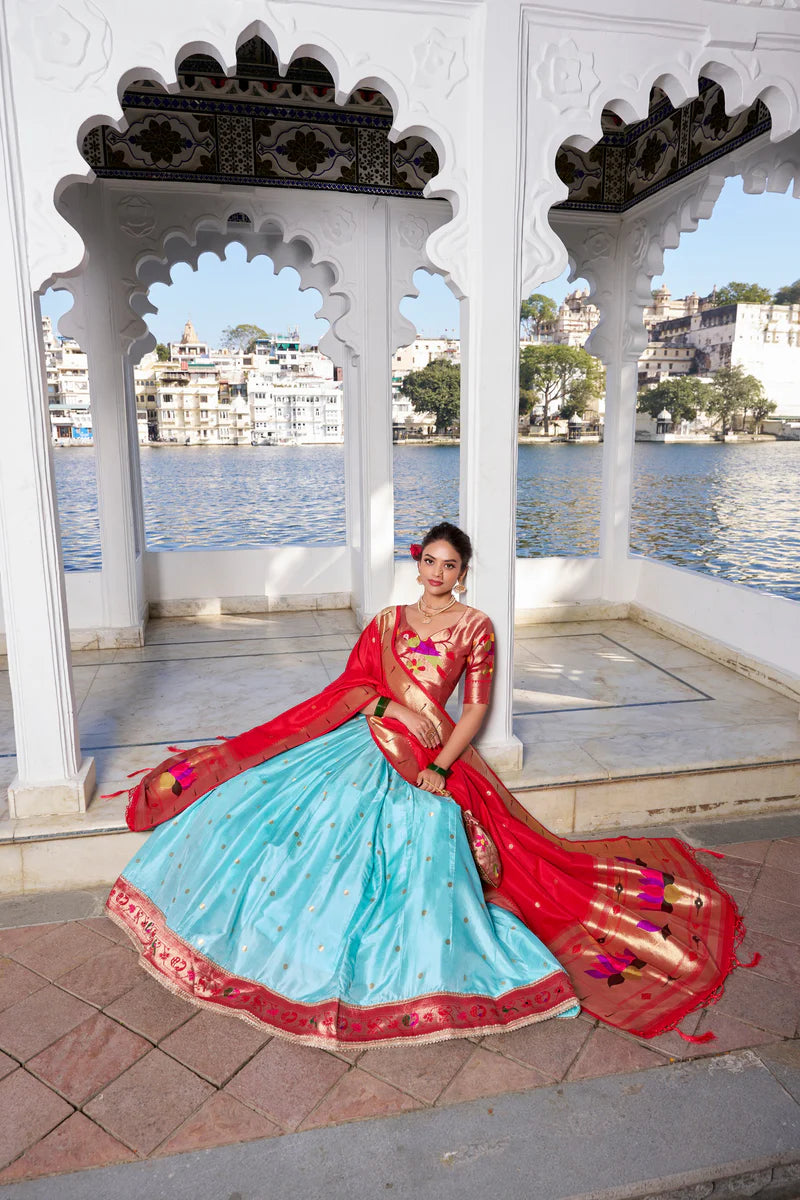 Wedding Wear Lehenga Choli With Zari Waving Work | Ready To Wear