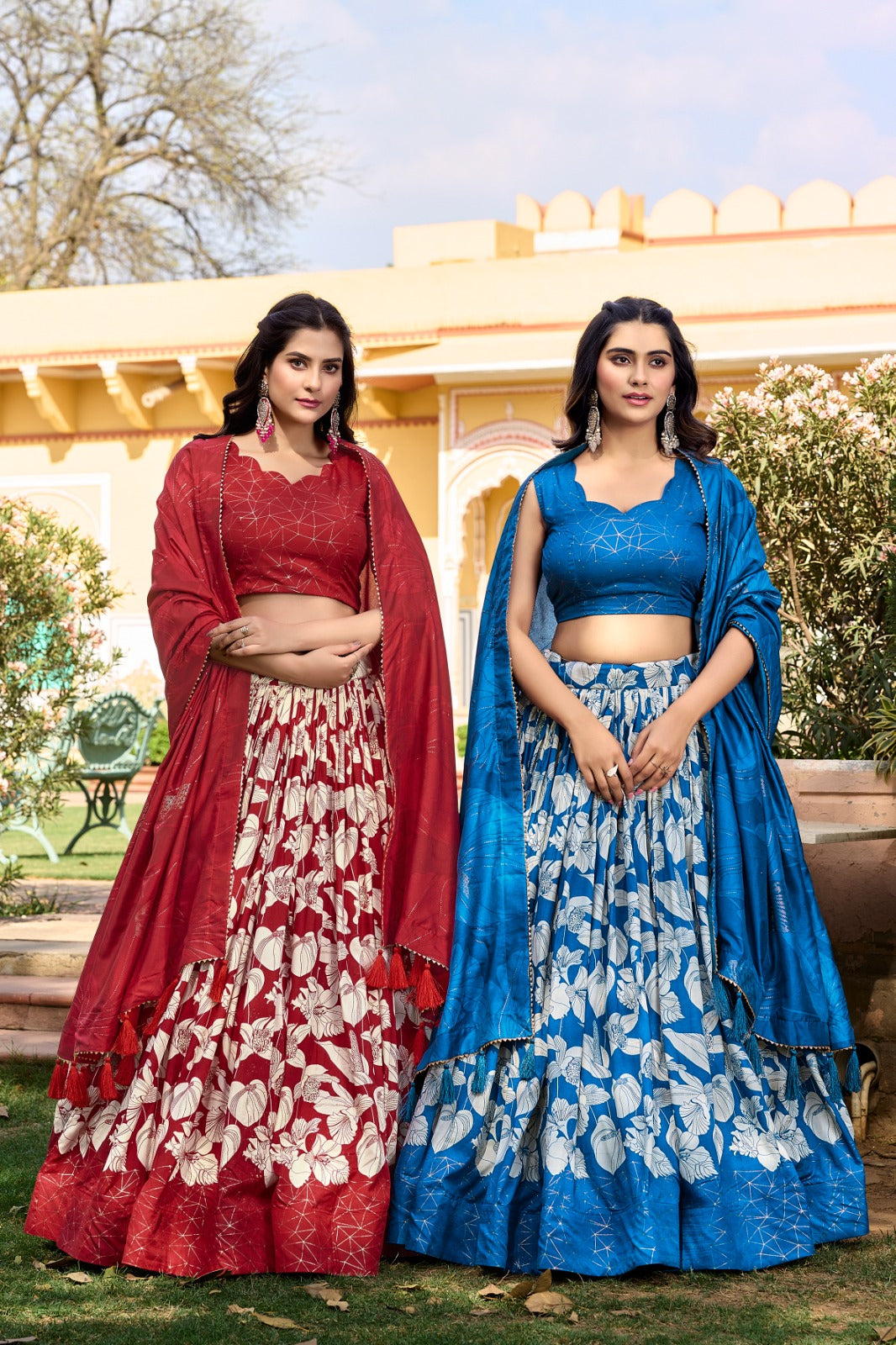 Tussar Silk Ready to Wear Lehenga Choli Floral Print May 2024 New Design Ready to wear