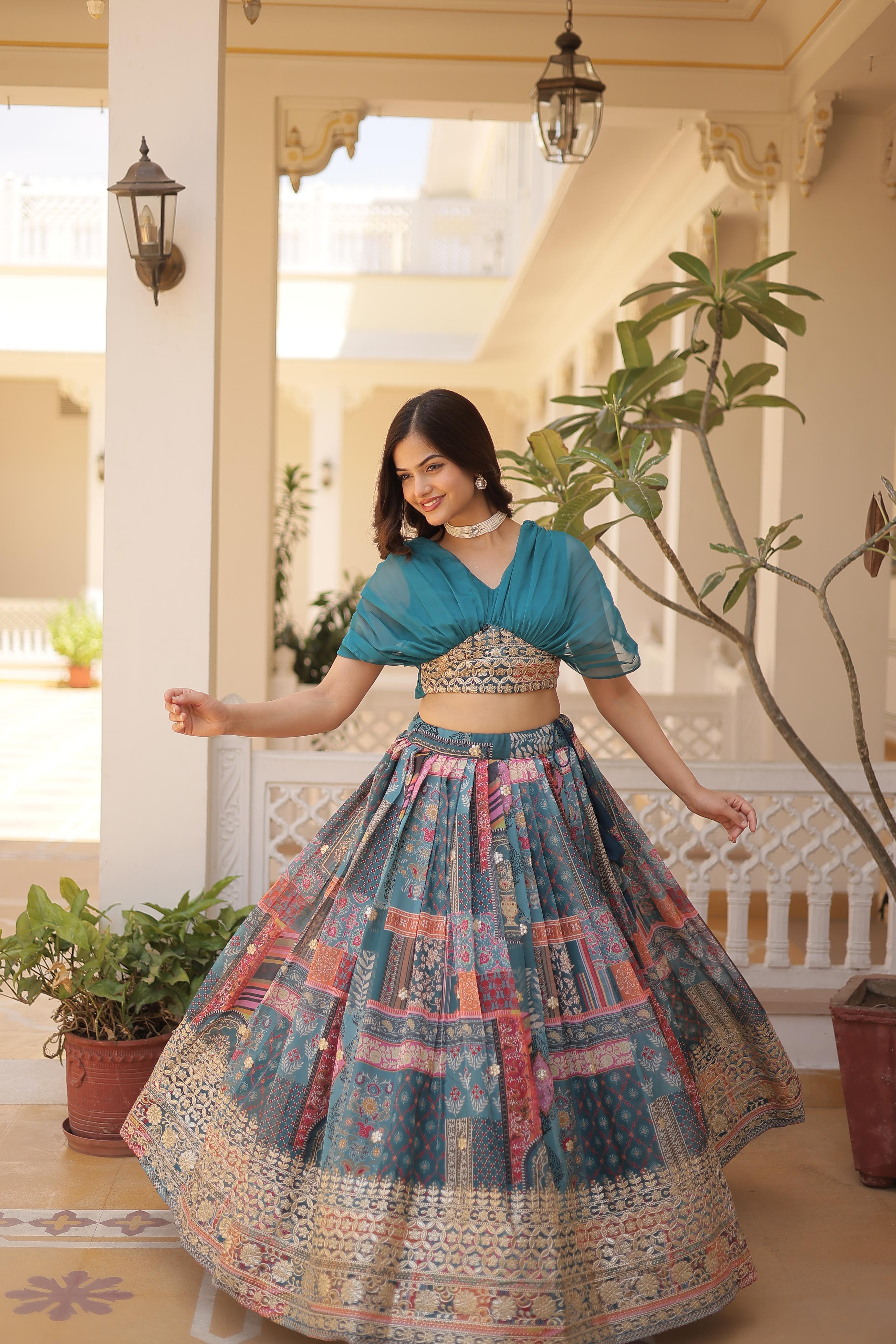 Russian Silk Designer  Lehenga Choli Printed May 2024 New Design Ready to wear