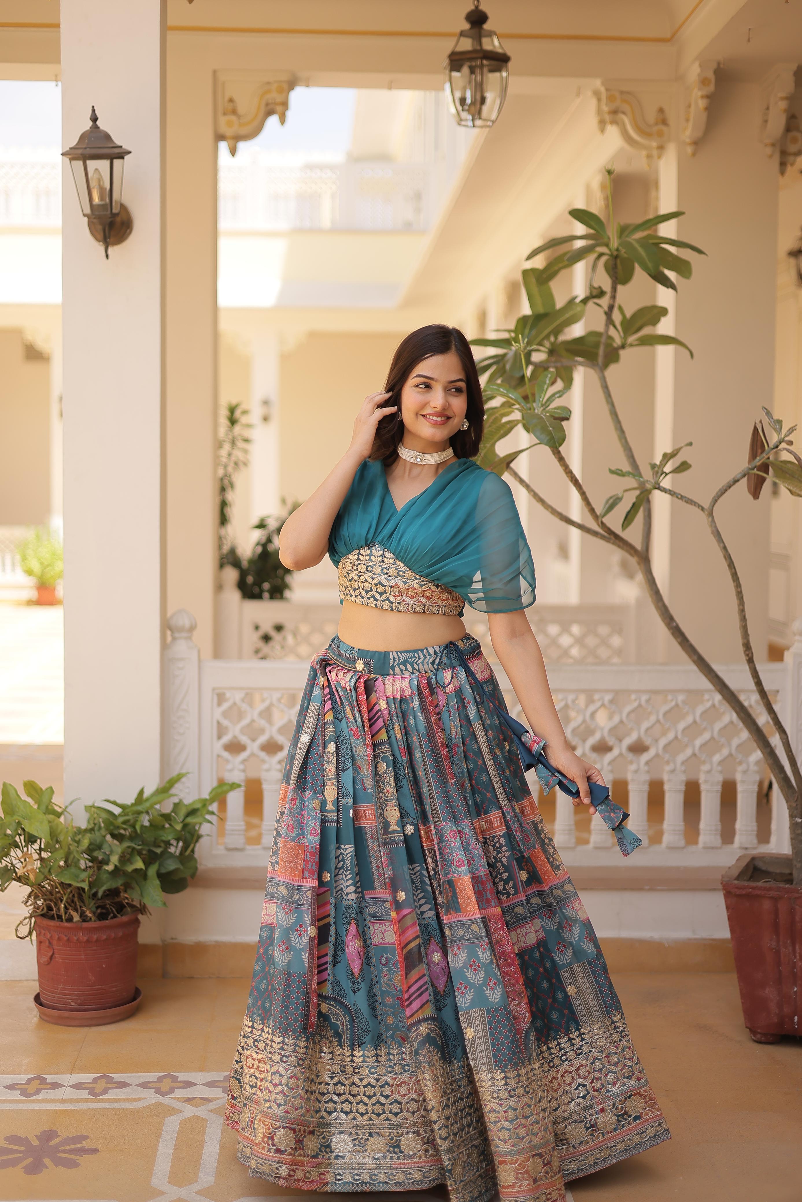 Russian Silk Designer  Lehenga Choli Printed May 2024 New Design Ready to wear