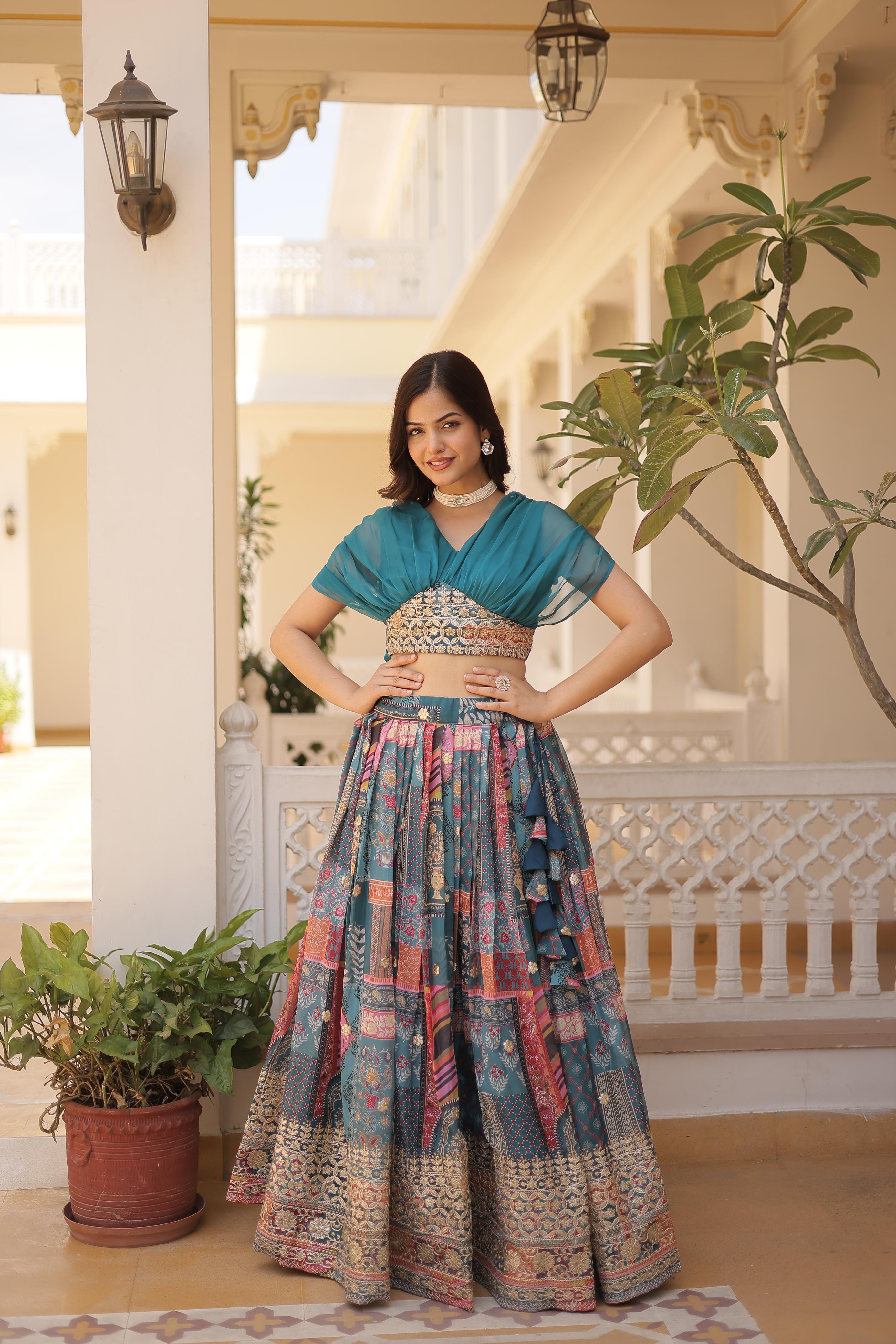 Russian Silk Designer  Lehenga Choli Printed May 2024 New Design Ready to wear