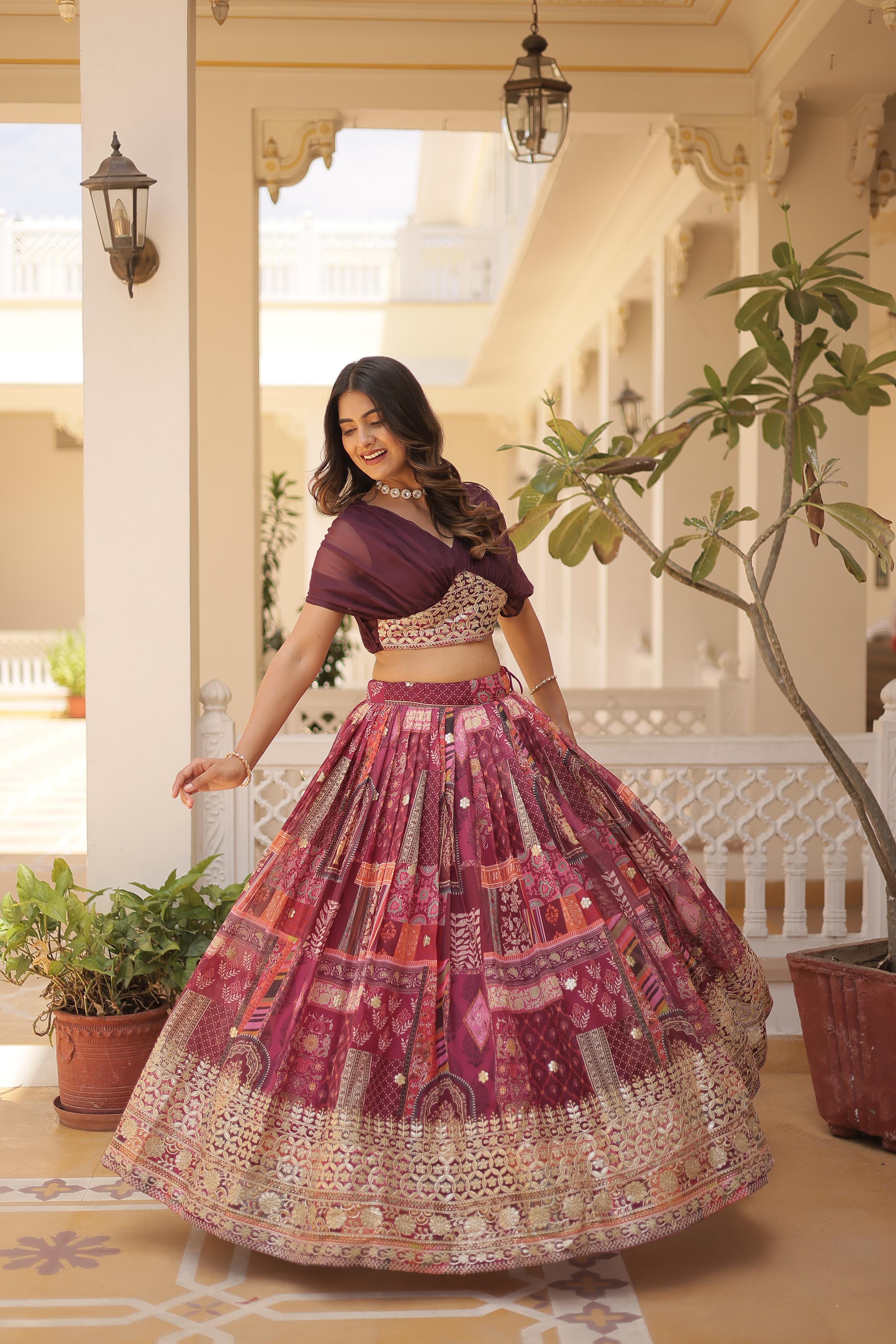 Russian Silk Designer  Lehenga Choli Printed May 2024 New Design Ready to wear