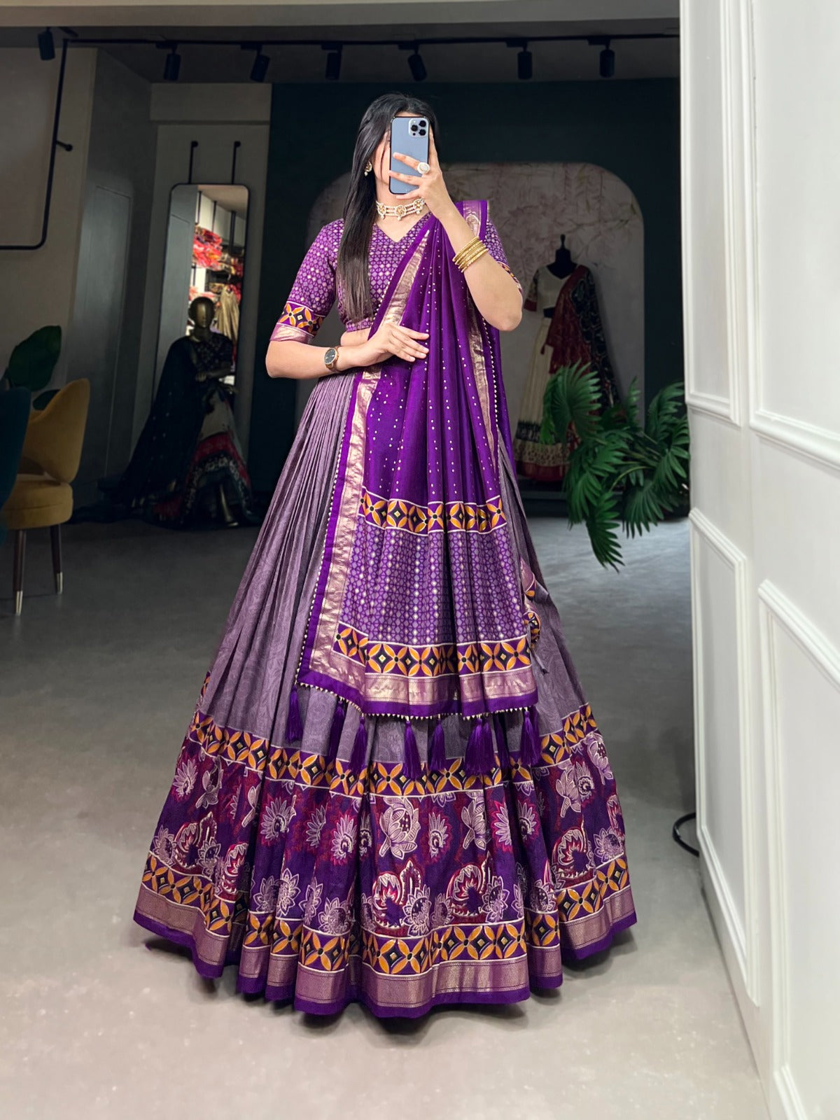 Tussar Silk Lehenga Choli Printed May 2024 New Design Ready to wear