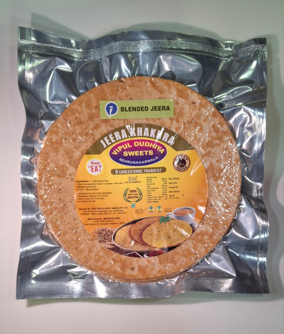 Vipul Dudhiya Sweets Jeera Khakra - 200 gms