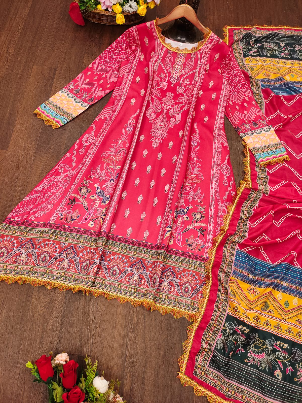 Lahori Suit Muslin Fabric With Digital Prints | Ready To Wear