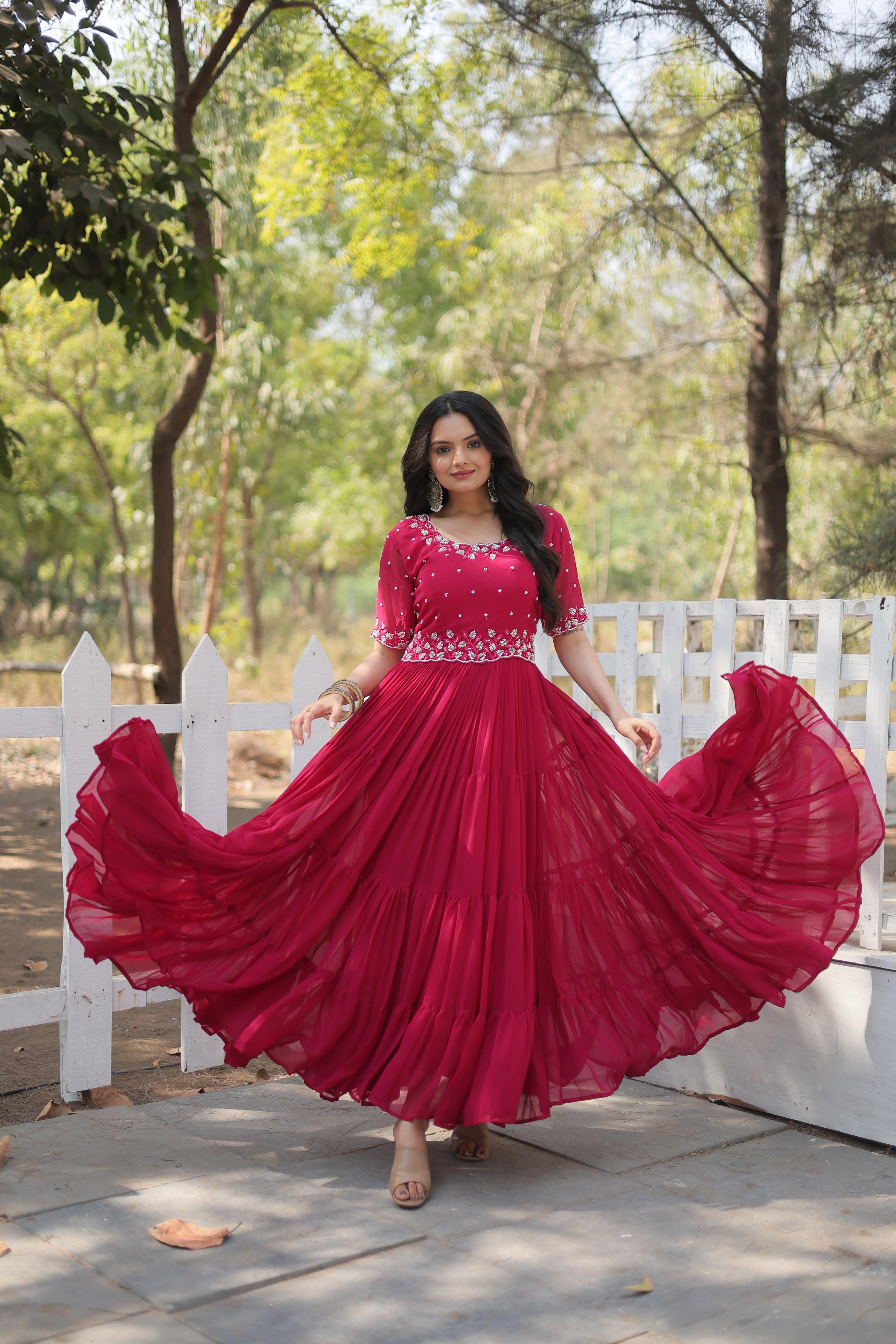 Women Stylish Gown |  Readymade Gown With Dupatta Collection