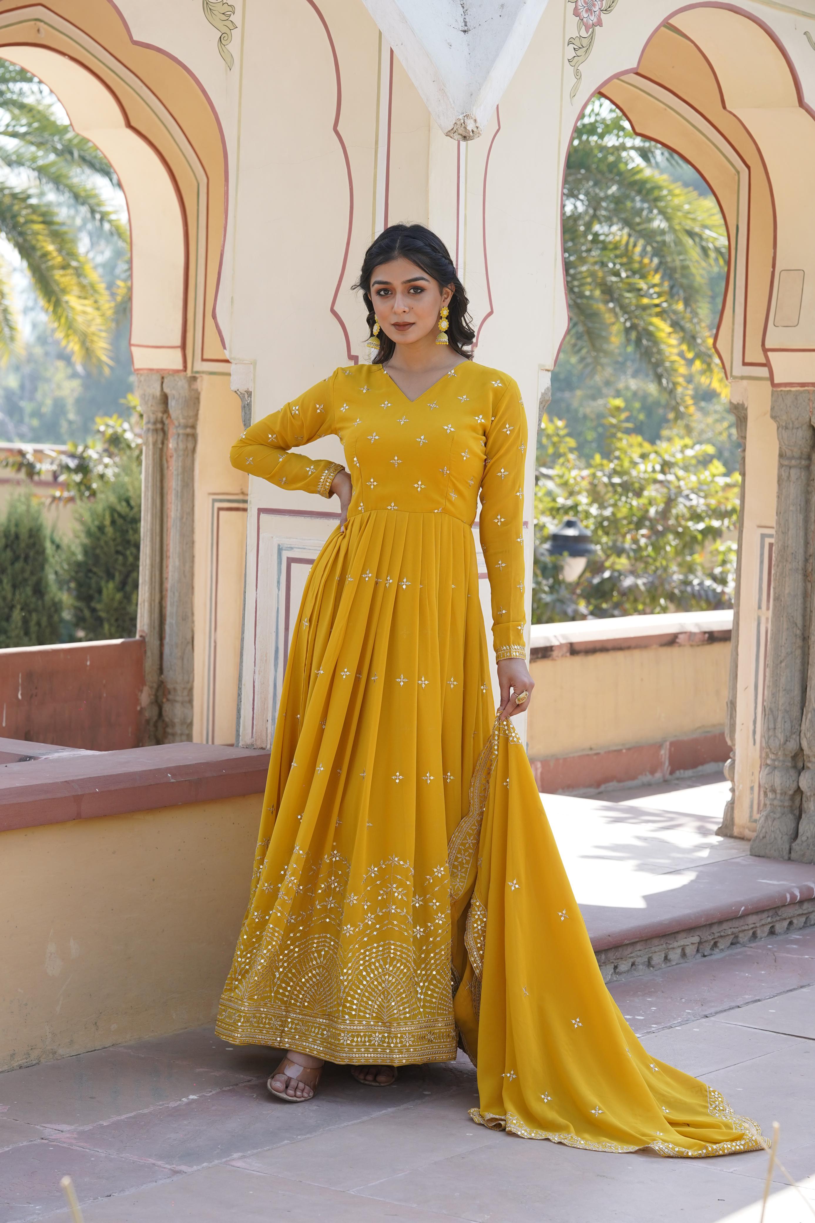 Women Gown For Festival|  Readymade Gown With Dupatta Collection