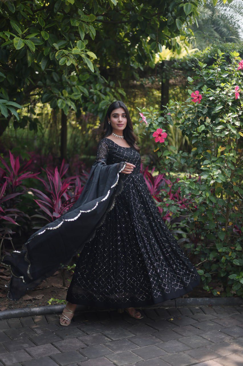 Heavy Designer  Readymade Gown With Dupatta