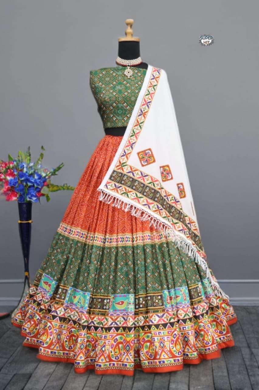 Navratri Trending Hevay Flair Lehenga Choil Ready to wear - India shopping