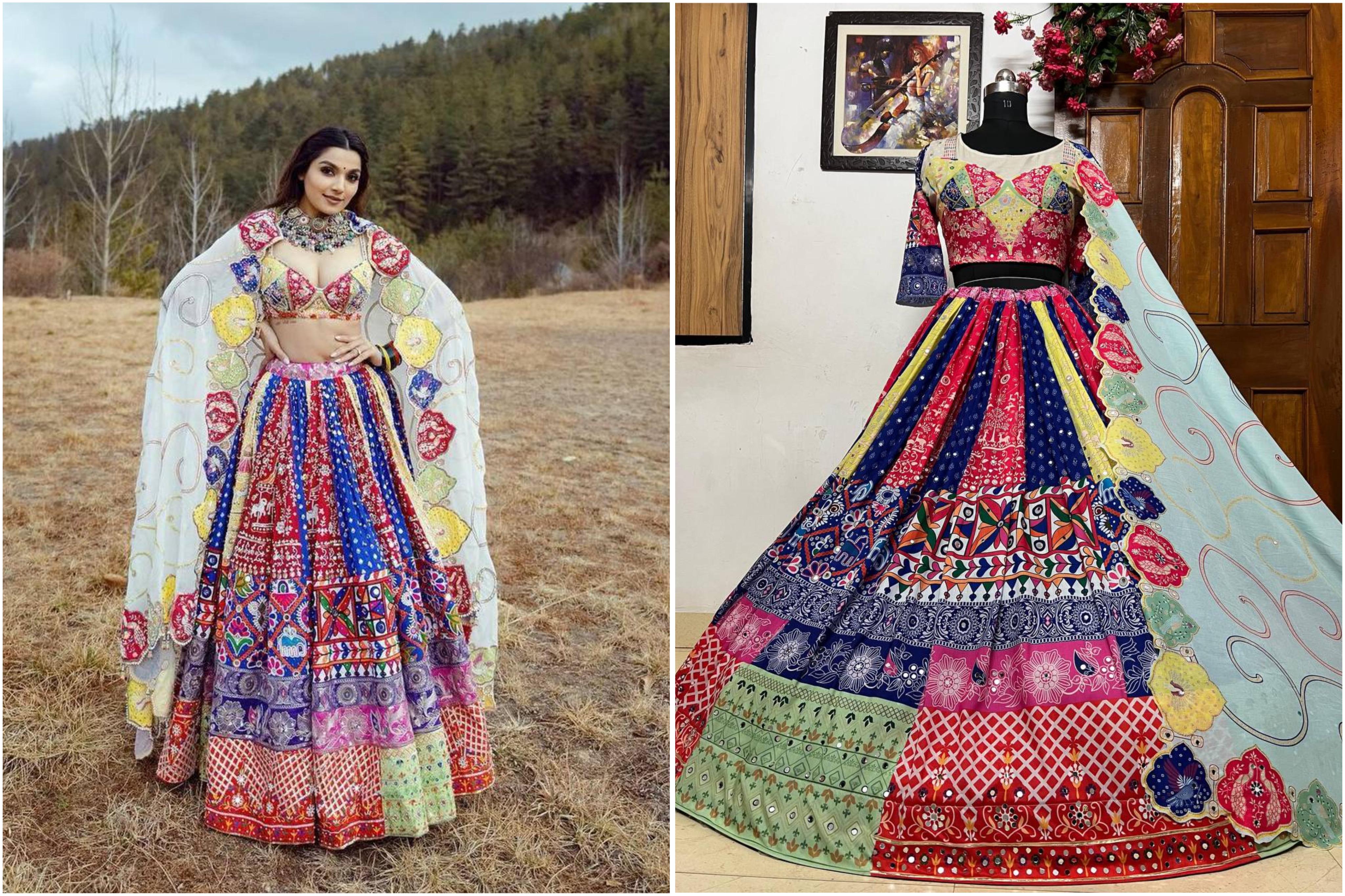 NAVRATRI SPECIAL DESIGNER PRINTED LAHENGA CHOLI