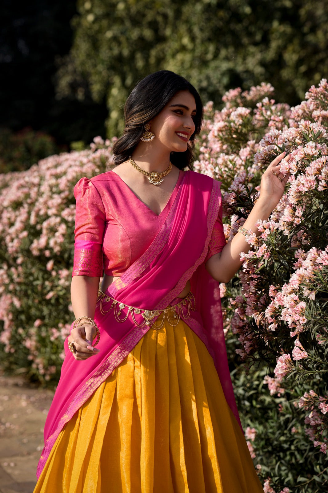 South-style Kanchipuram silk lehenga